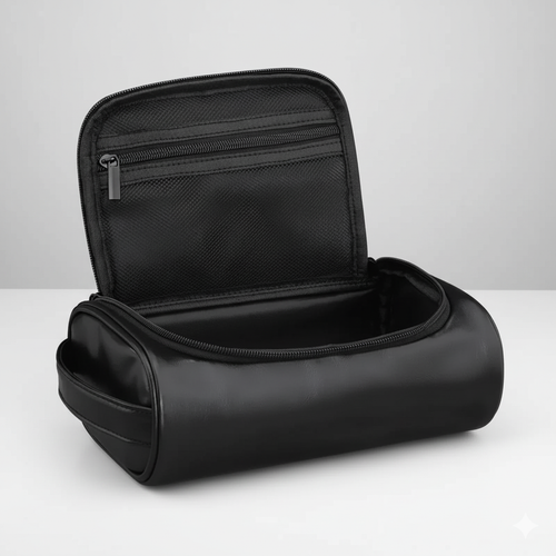 Sophisticated PU Leather Travel Toiletry Bag