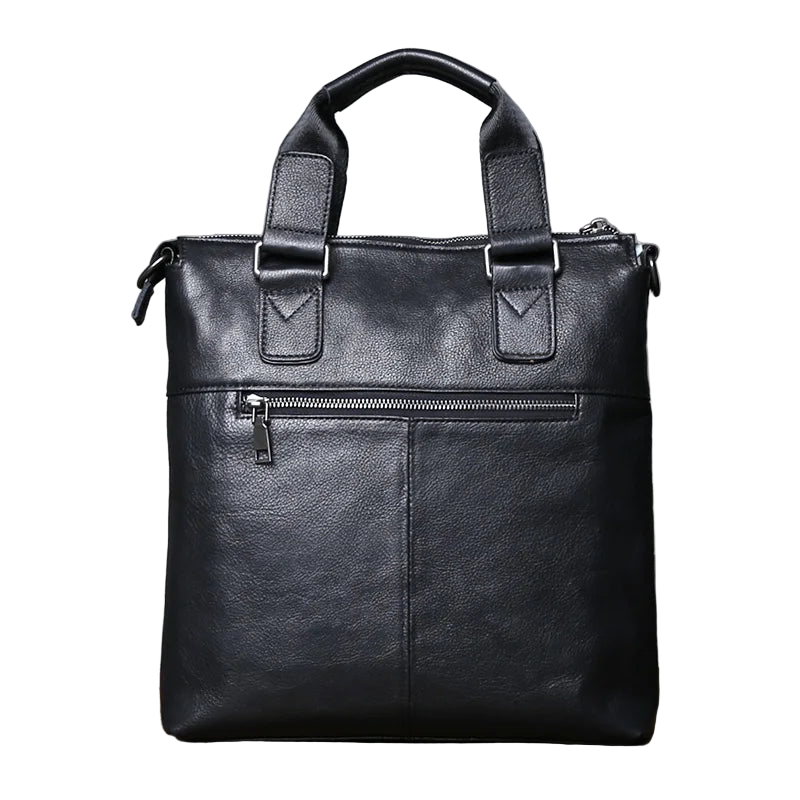 JLFGPJ New Men's Genuine Leather Business Handbag Vertical Design Top Layer Cowhide Large Capacity Crossbody Simple Briefcase