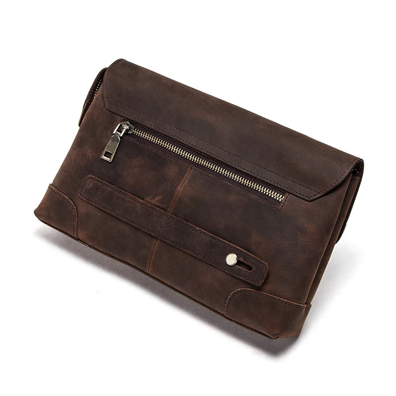 CONTACT'S Men's Genuine Leather Clutch Bags Long Luxury Man Handbag with Phone Pocket Card Holders Men's pouch
