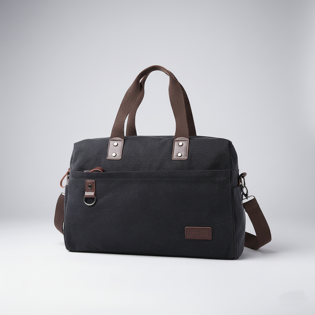 Sophisticated Men's Canvas Travel Shoulder Bag