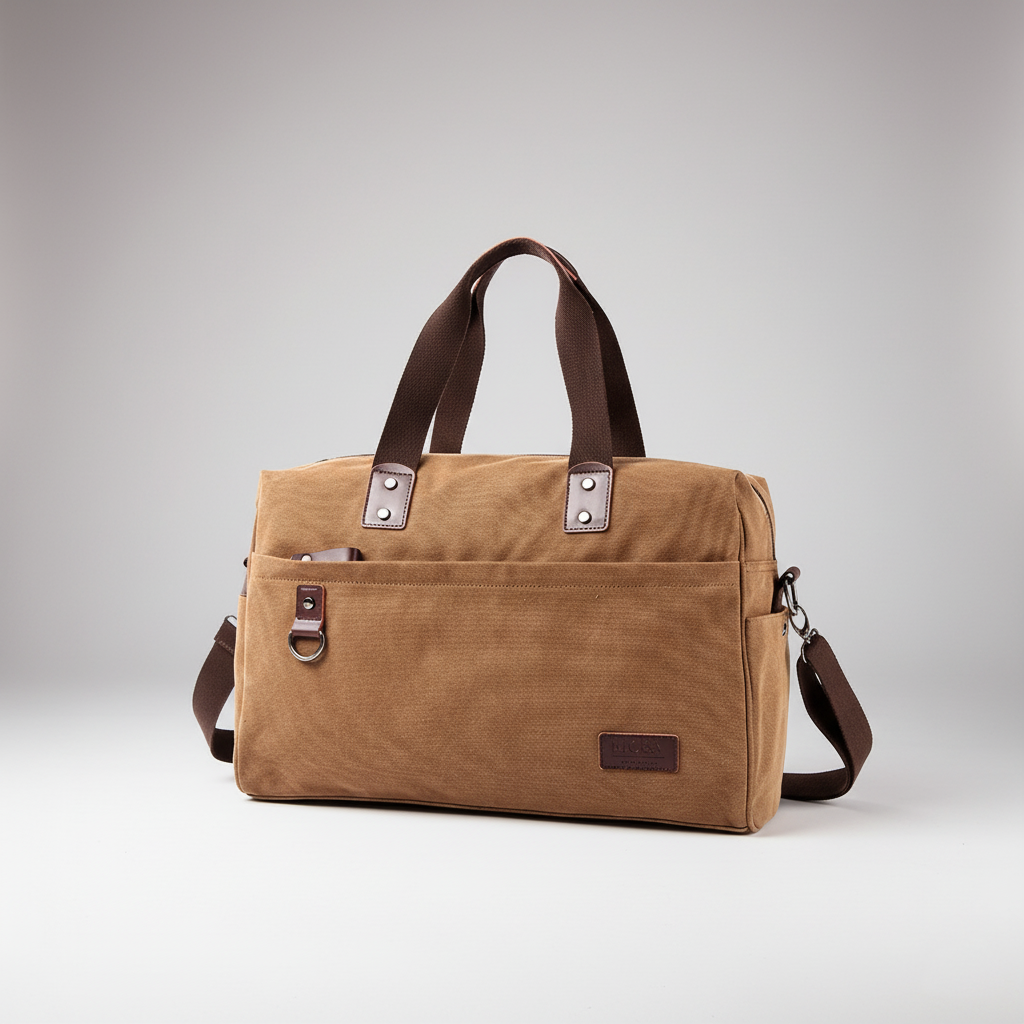 Sophisticated Men's Canvas Travel Shoulder Bag