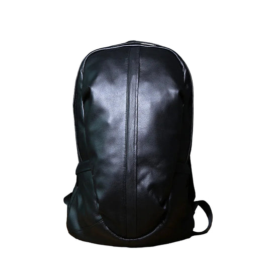 NZPJ Leather Men's Backpack Natural Cowhide Large Capacity Travel Bag Outdoor Schoolbag Business Computer Bag For 15 Inch Laptop