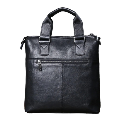 JLFGPJ New Men's Genuine Leather Business Handbag Vertical Design Top Layer Cowhide Large Capacity Crossbody Simple Briefcase