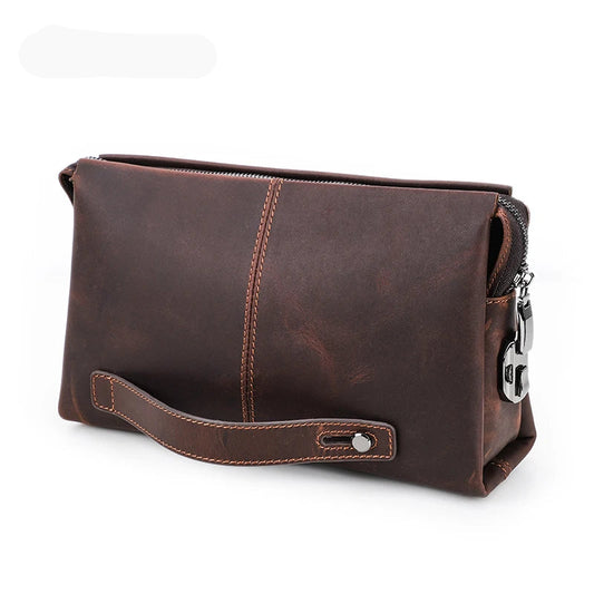  Genuine Leather Clutch Bags for Men Code Design Large Capacity Card Holders Phone Pocket Men Handbags Clutch Wallets