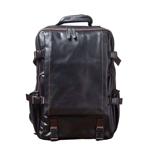 Casual Genuine Leather Men's Backpack Large Capacity 15" Laptop Travel Bag Cowhide School Bag Fashion Weekender Bag